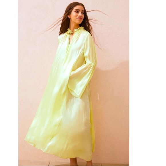 H&M Limited Edition Conscious Collection Neon
Green Shimmery Dress XL NWOT - Picture 1 of 16